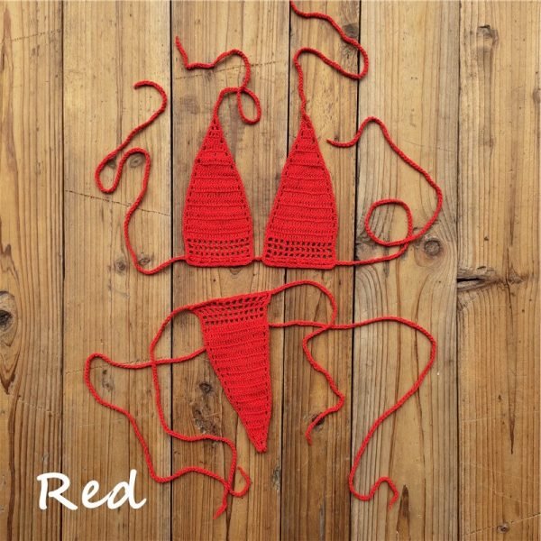 13 Color Hand Crochet Sunbathing Hot Bikini Women Sexy Micro Swimwear Mini Lingerie Sets - Image 4