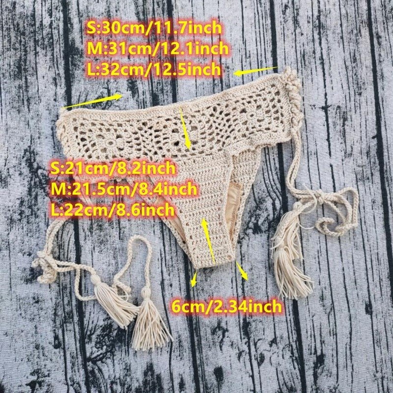 15 Color Women Openwork Mediterranean Grid Crochet Shorts Bikini Bottom ...