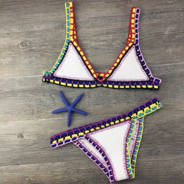 Crochet Swimsuit Bikinis Women's Swimming Suit Sexy Bandage Brazilian Bikini 2020 Swimwear Women Bathing Suit Biquini 120 - Image 5