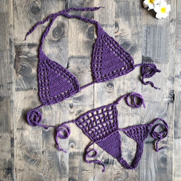 Handmade Crochet Micro Bikini G Thong String Beach Micro Swimwear Sexy Lingerie Sets 2019 Hot Sale - Image 4