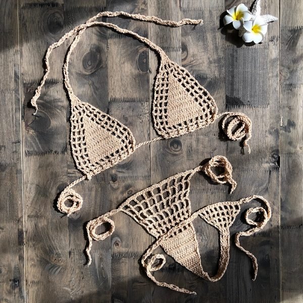 Handmade Crochet Micro Bikini G Thong String Beach Micro Swimwear Sexy Lingerie Sets 2019 Hot Sale - Image 5
