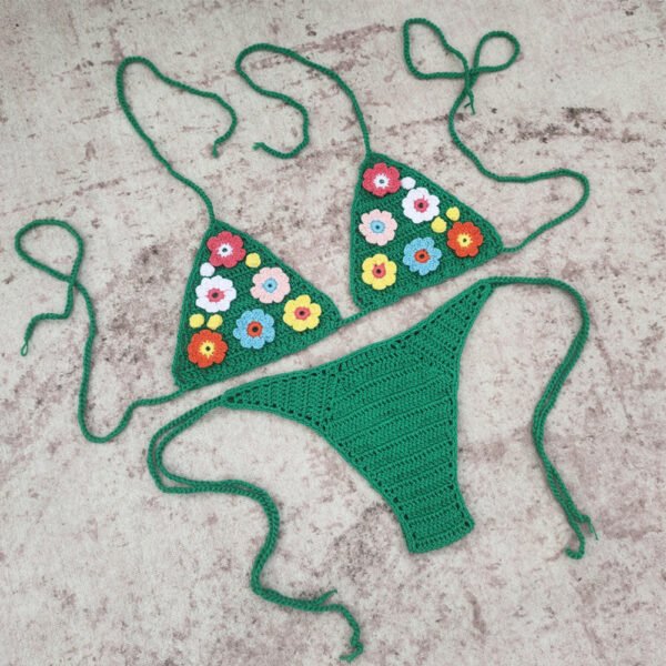 Hand Crocheted Bikini Set Women Hot Sexy Swimwear - Image 2