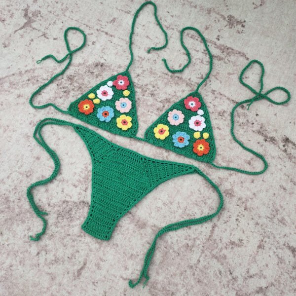 Hand Crocheted Bikini Set Women Hot Sexy Swimwear - Image 3