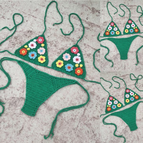 Hand Crocheted Bikini Set Women Hot Sexy Swimwear - Image 6